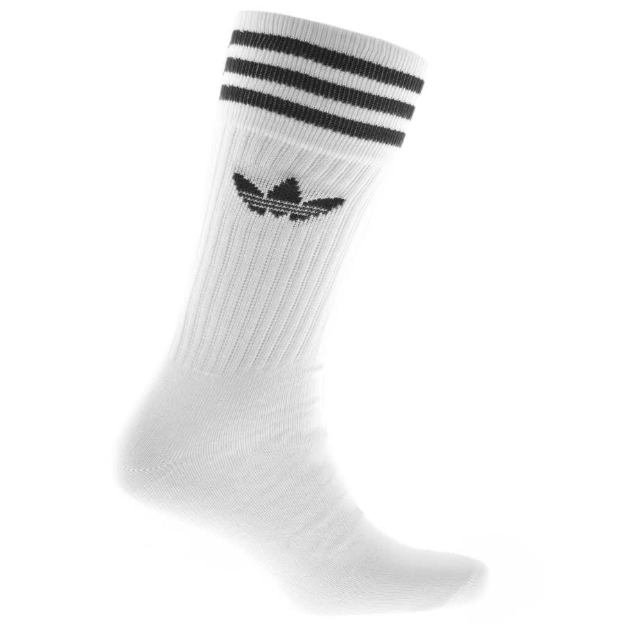 Alternative Image for Productadidas Originals Three Pack Solid Crew Socks White2